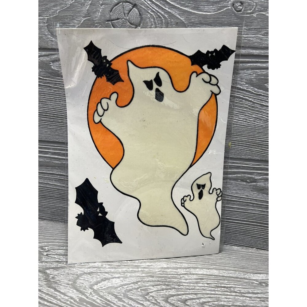Vintage Halloween Sticker Decal Decor Re-Stix Ghost Bats Paper Magic Group